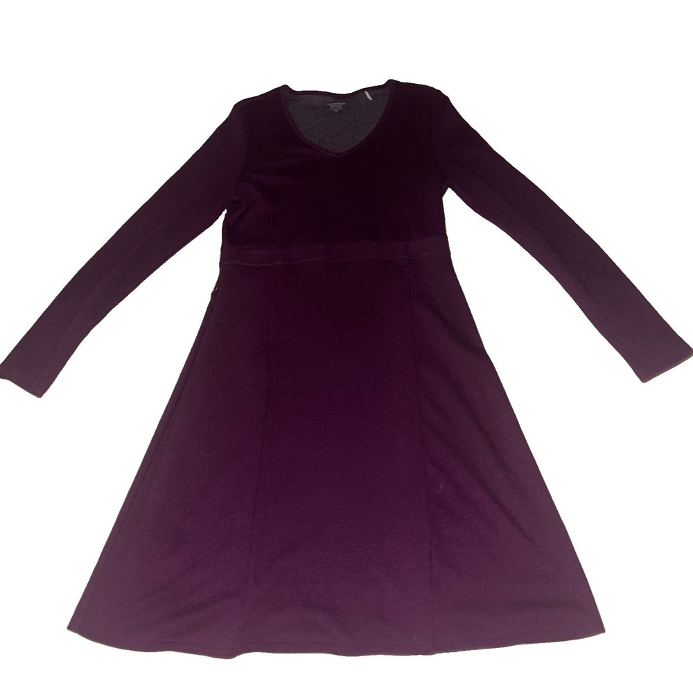 Toad & Co. Medium Women's Long Sleeve Shirt Dress Purple -Dark Plum